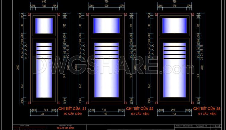 509. Detailed CAD Drawings Of Doors, Windows For Download