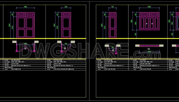 510. Detailed CAD Drawings Of Doors, Windows For Download (2)