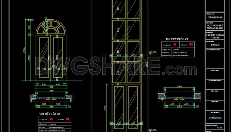 515. Detailed CAD Drawings Of Doors, Windows For Download