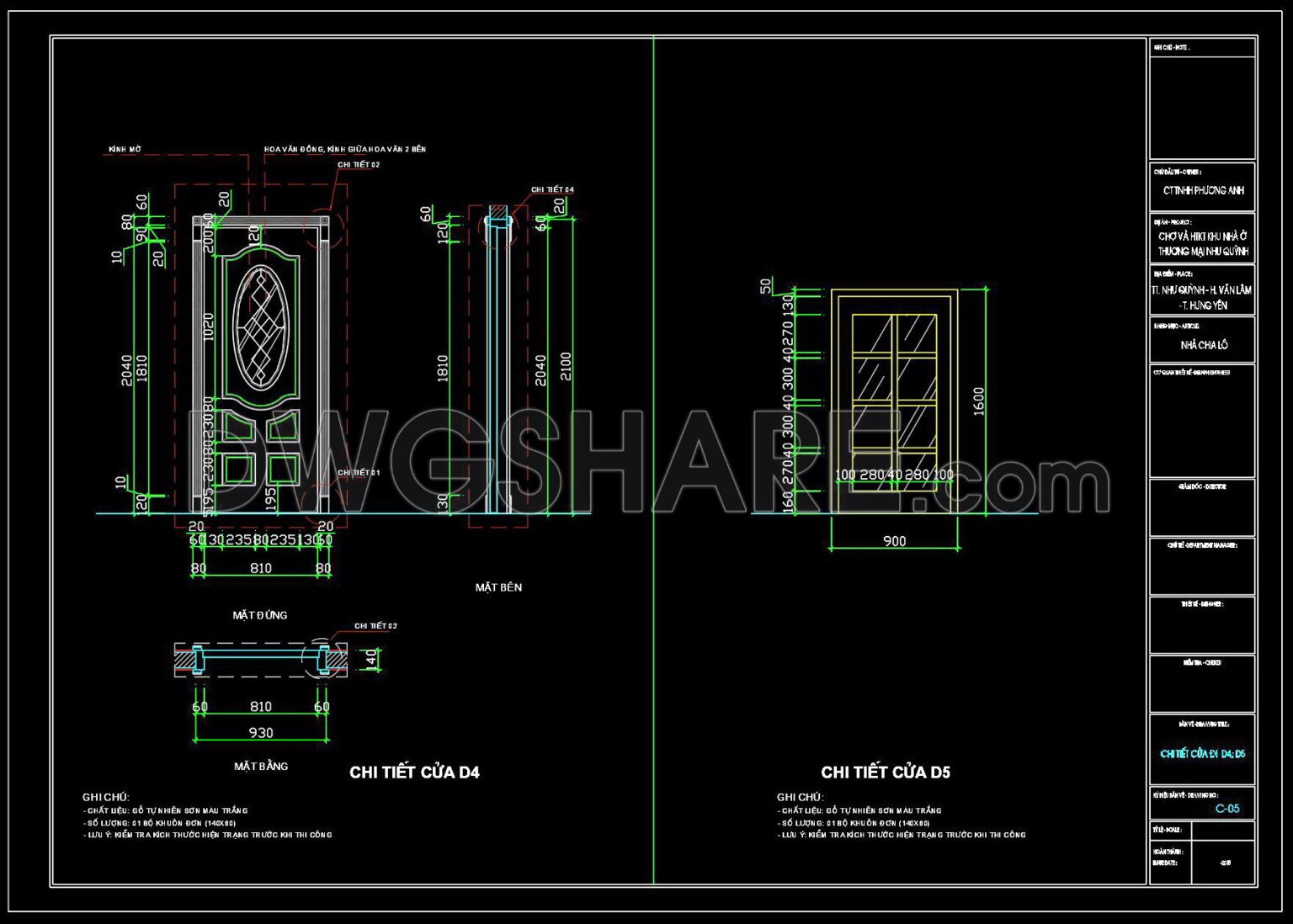 515. Detailed CAD Drawings Of Doors, Windows For Download