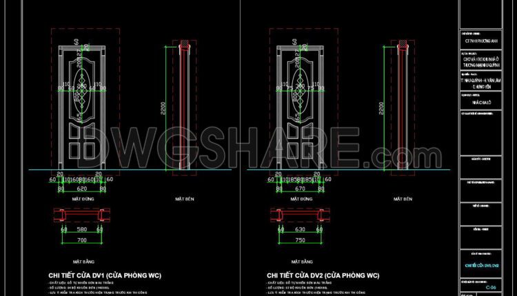 515. Detailed CAD Drawings Of Doors, Windows For Download