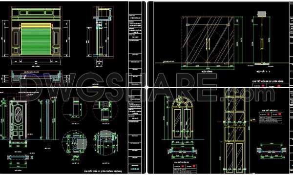 515. Detailed CAD Drawings Of Doors, Windows For Download