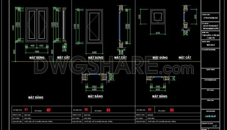 515. Detailed CAD Drawings Of Doors, Windows For Download