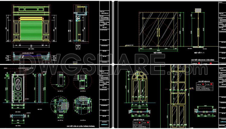 515. Detailed CAD Drawings Of Doors, Windows For Download