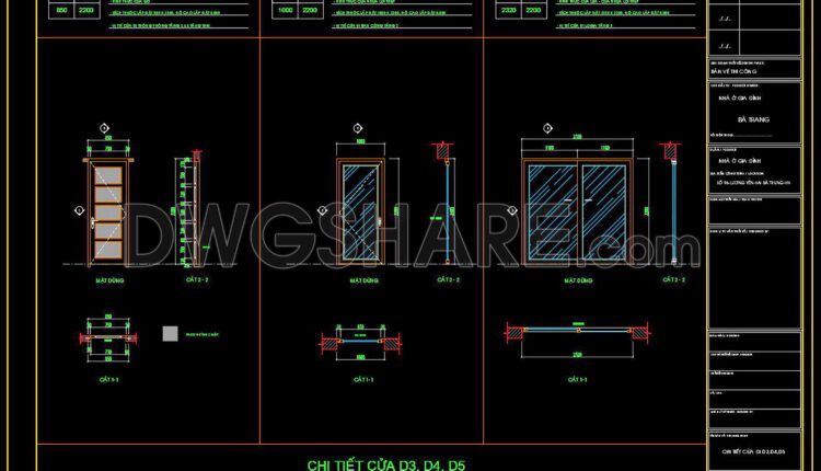 516. Detailed CAD Drawings Of Doors, Windows For Download