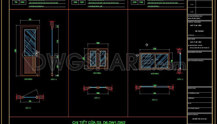 516. Detailed CAD Drawings Of Doors, Windows For Download