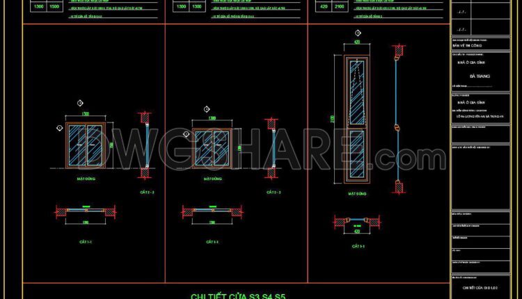 516. Detailed CAD Drawings Of Doors, Windows For Download