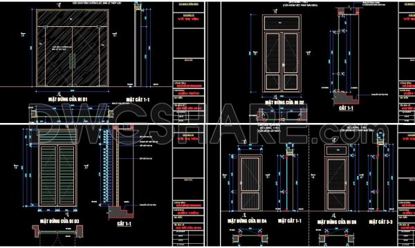 518. Detailed CAD Drawings Of Doors, Windows For Download