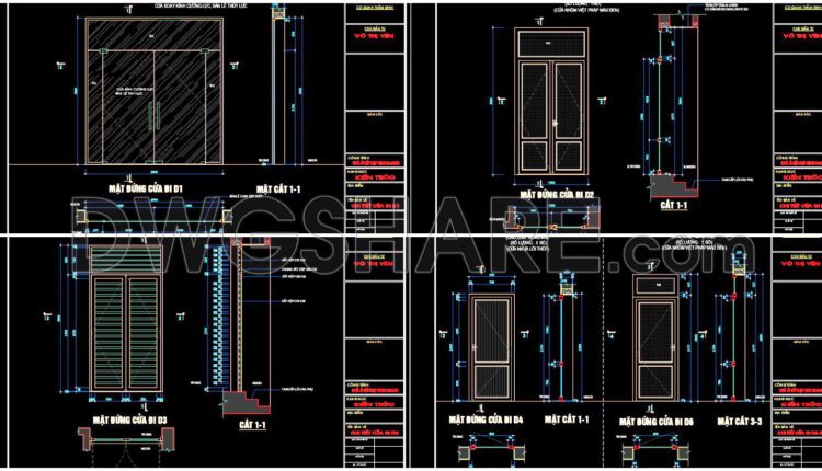 518. Detailed CAD Drawings Of Doors, Windows For Download