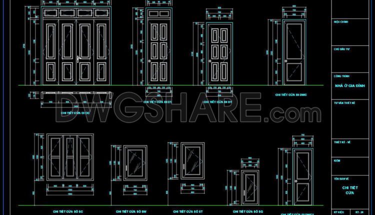 519. Detailed CAD Drawings Of Doors, Windows For Download