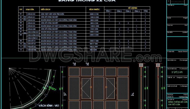 520. Detailed CAD Drawings Of Doors, Windows For Download