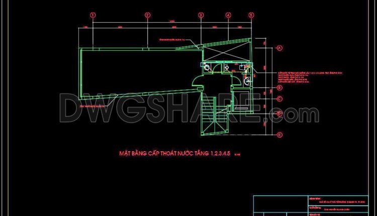 71. CAD drawings for detailed electrical and plumbing designs for a 4-story townhouse with dimensions of 4.4m x 19.2m