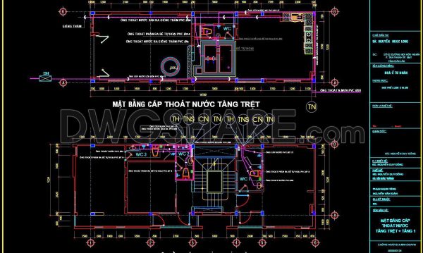 2 years ago
                

                
             82378. CAD drawings detailing the design of water supply and drainage systems for a 3-story townhouse