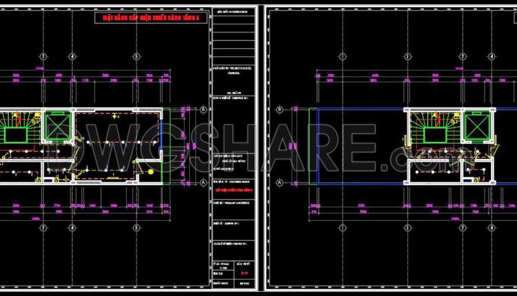 81. CAD drawings for detailed electrical designs for a 5-story townhouse