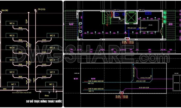 2 years ago
                

                
             76182. CAD drawings detailing the design of water supply and drainage systems for a 6-story townhouse