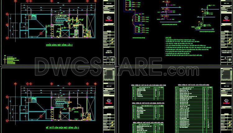 83. CAD drawings for detailed electrical designs for a 3-story townhouse