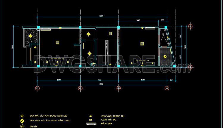 92. Detailed CAD drawings for the ceiling layout design of a 3-story townhouse