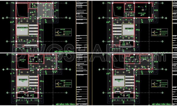 2 years ago
                

                
             59493. Detailed CAD drawings for the ceiling layout design of a 5-story townhouse