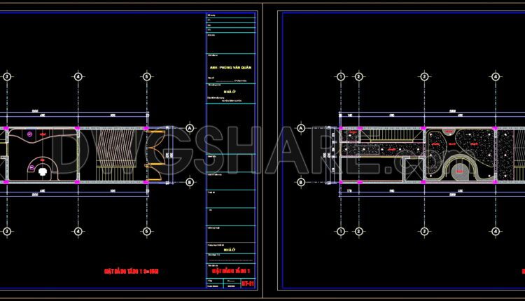 CAD drawings for the interior design and construction of a 6-story office building