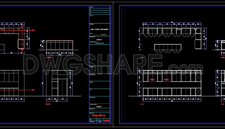 CAD drawings for the interior design and construction of a 6-story office building