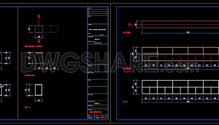 CAD drawings for the interior design and construction of a 6-story office building