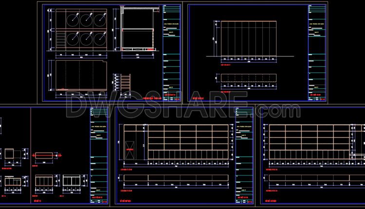 CAD drawings for the interior design and construction of a 6-story office building