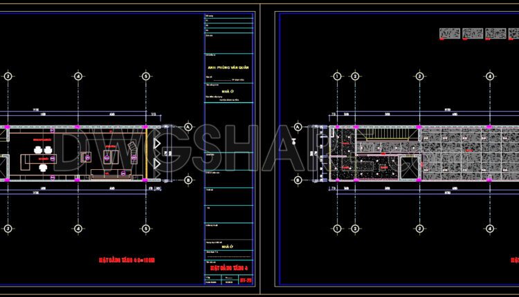 CAD drawings for the interior design and construction of a 6-story office building