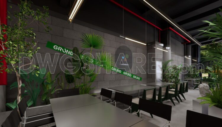 Detailed CAD drawings for the design and construction of coffee shop