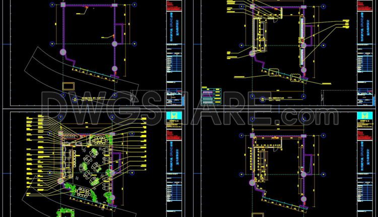 Detailed CAD drawings for the design and construction of coffee shop