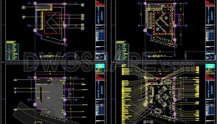 Detailed CAD drawings for the design and construction of coffee shop