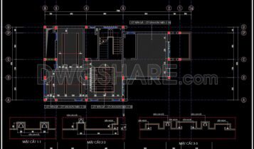 78.Flag Pole Elevation and Sections Details Autocad file