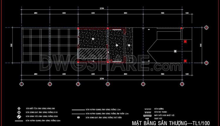 109. Detailed CAD drawings for the ceiling layout design of a 5-story townhouse
