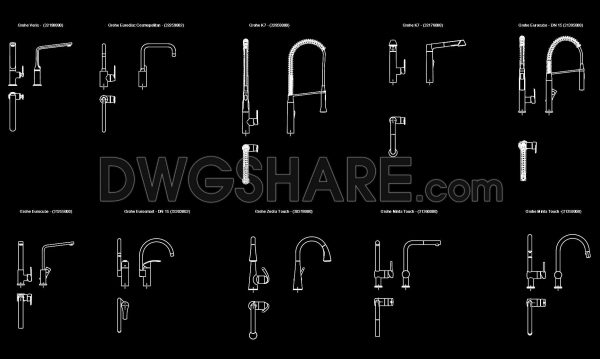 2 years ago
                

                
             1,487113. Kitchen Faucets CAD Blocks