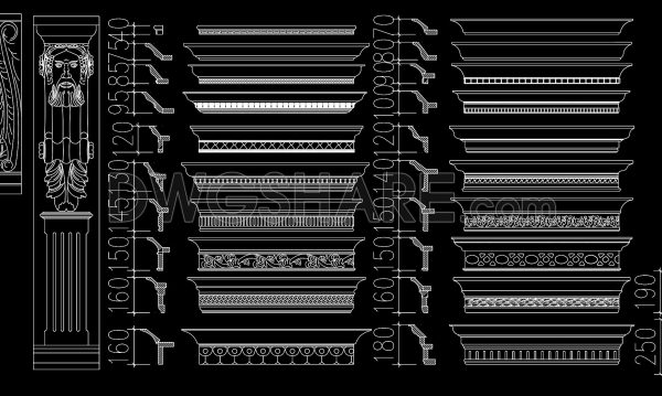 2 years ago
                

                
             2,597115. CAD drawings of classic molding details for kitchen cabinets download