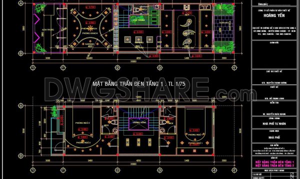 2 years ago
                

                
             922116. Detailed CAD drawings for the ceiling layout design of a 3-story townhouse