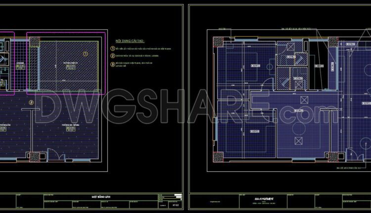 13. CAD design drawings for the construction of a 113 m2 apartment