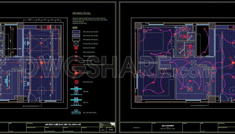 13. CAD design drawings for the construction of a 113 m2 apartment