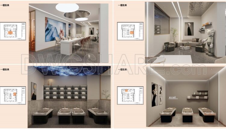 15. Download CAD design and construction drawings for a hair salon