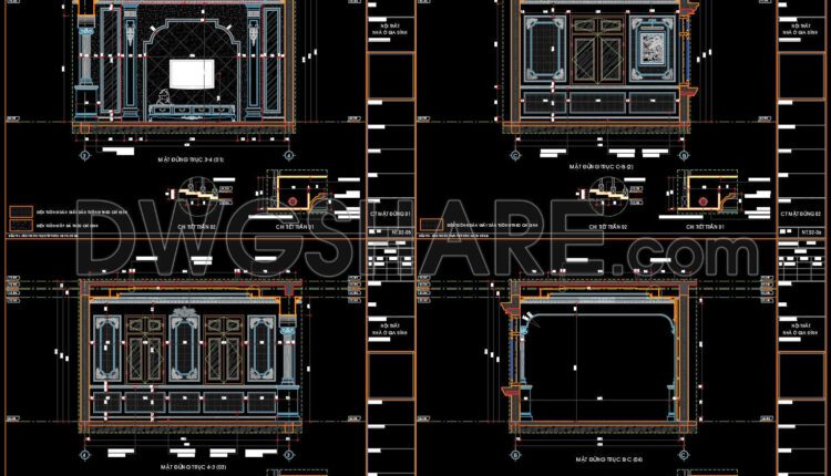 17. Free Download CAD Drawings for the Technical Design and Construction of Living Room Interiors