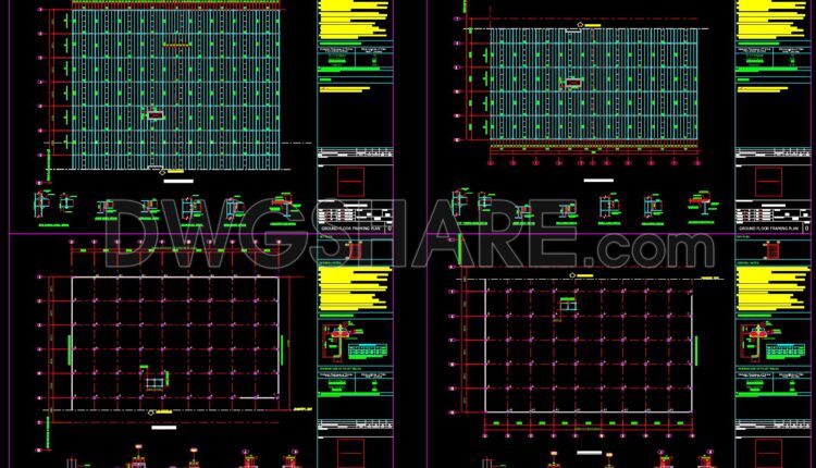 180. CAD drawing Of Steel Building Free download