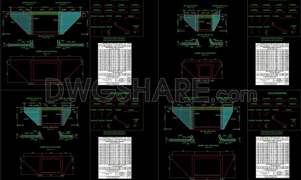197. CAD drawing Of Wingwall of Culvert Free download