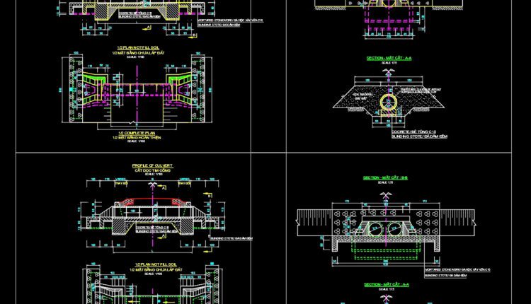 198. CAD drawing Of Culvert at frontage road Free download