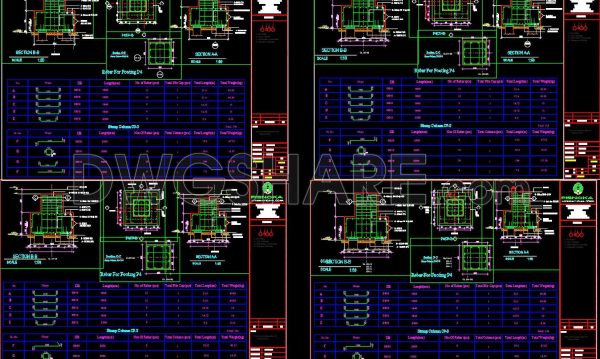 200. CAD drawing Of Rebar Foundation details Free download