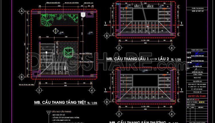 201. Download detailed CAD drawings of townhouse stairs (1)