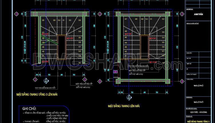 203. Download detailed CAD drawings of townhouse stairs