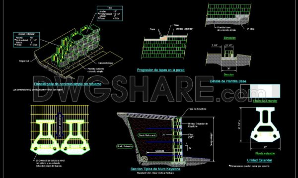 2 years ago
                

                
             858207. CAD drawing Of Keystone Retaining Wall Structural Details Free download