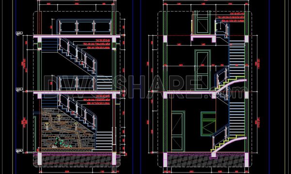 208. Download detailed CAD drawings of townhouse stairs