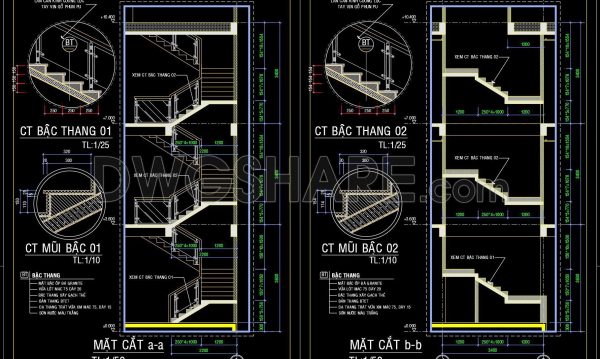 211. Download detailed CAD drawings of townhouse stairs