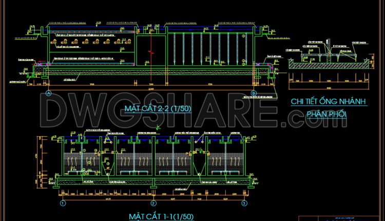 211. Free download of detailed structural CAD drawings for sedimentation tanks and septic tanks (2)