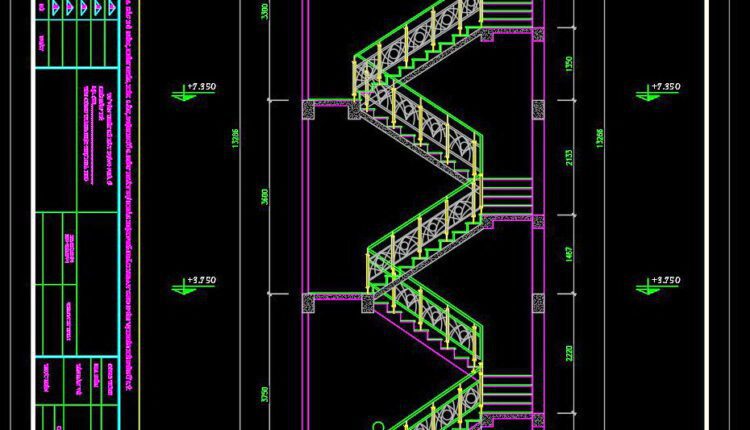 214. Download detailed CAD drawings of townhouse stairs